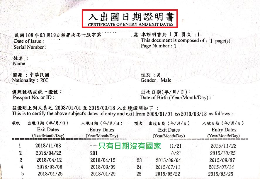 入出國日期證明 世界旅學gtec